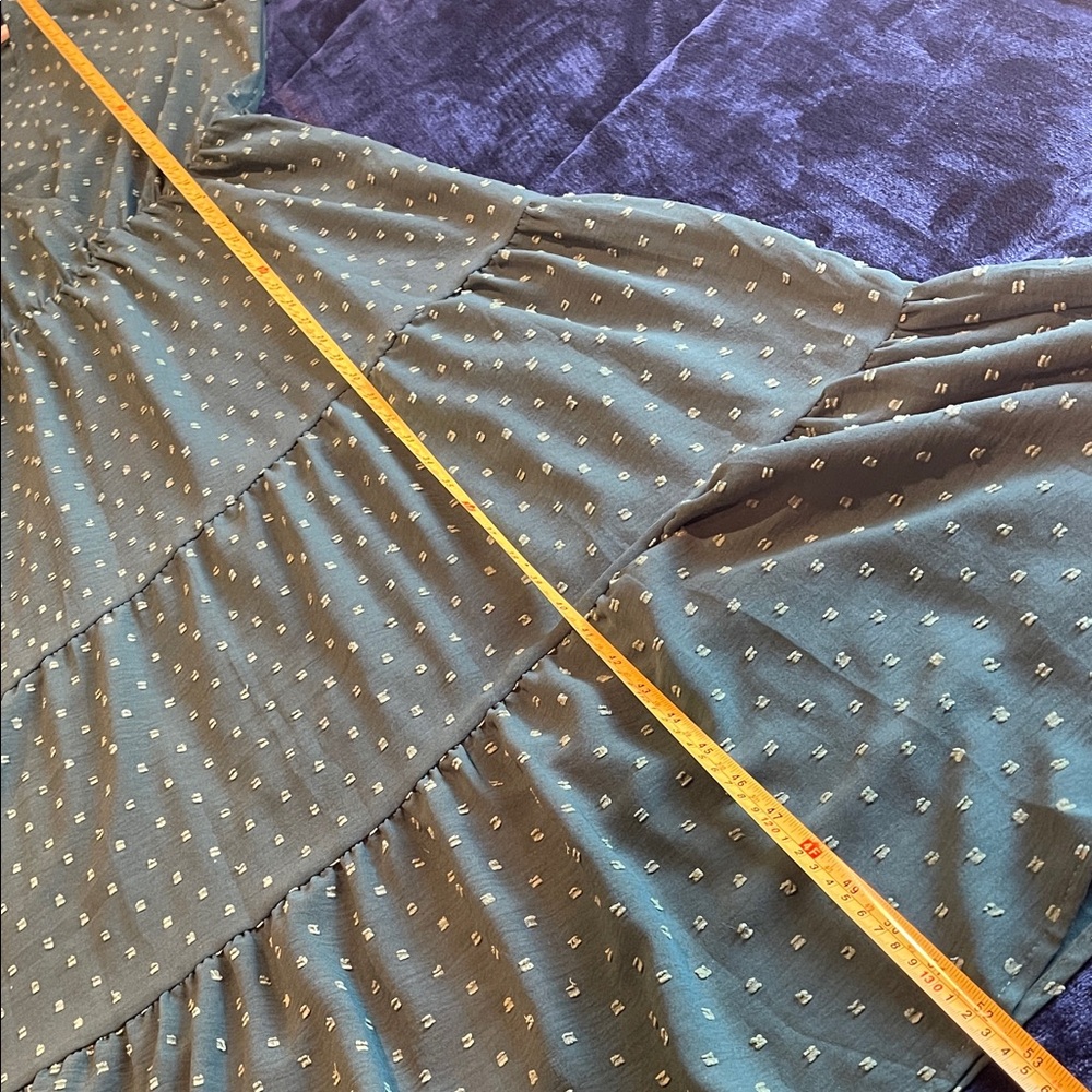 Dark Green Polka Dot Dress XXL Tea length - Picture 10 of 11